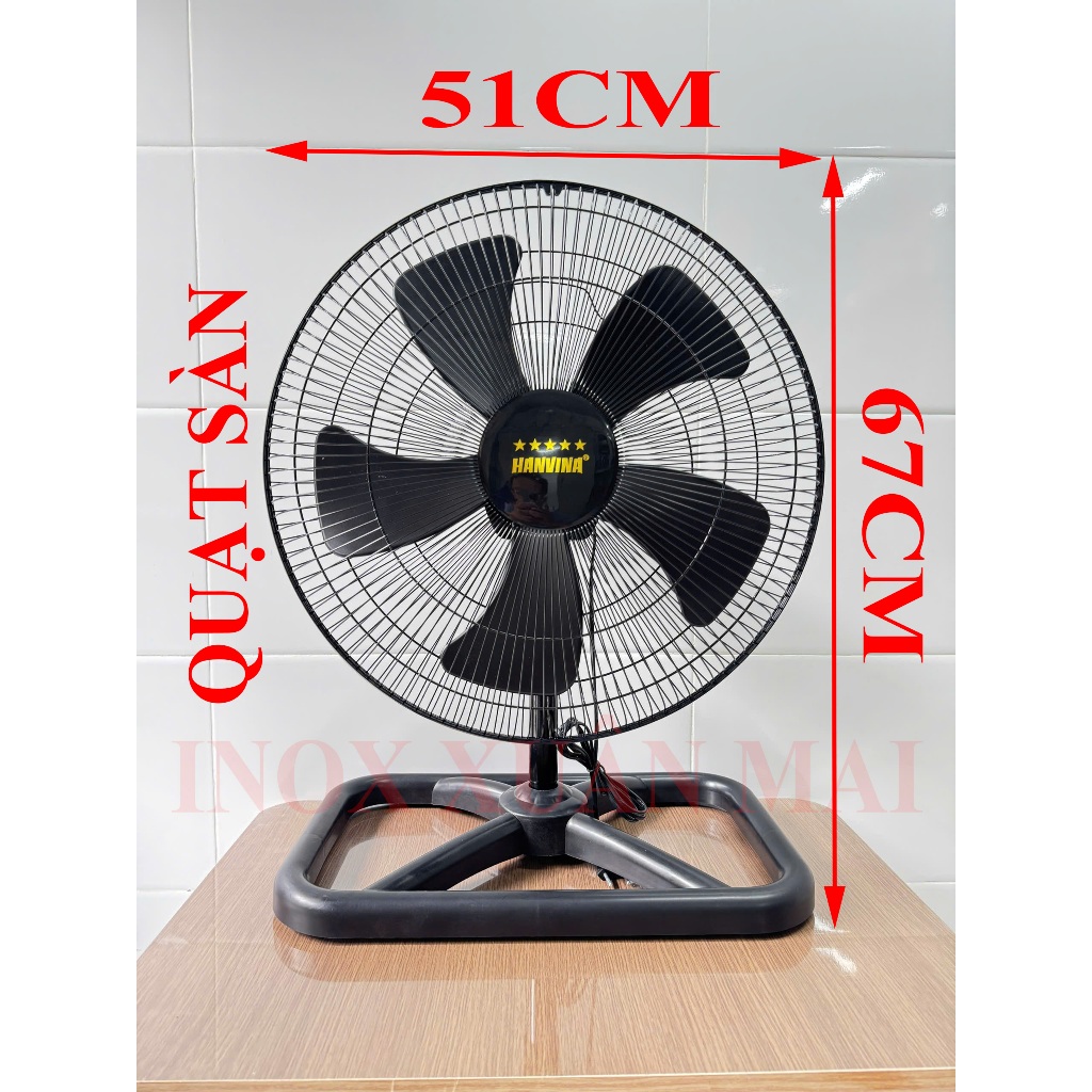 Quạt Sàn đứng động cơ mạ đồng cao cấp Hanvina - Inox Xuân Mai