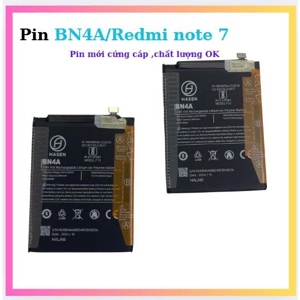 Pin xiaomi BN4A/Redmi Note 7 ,mới