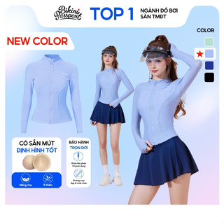  Áo bơi lẻ Nữ BIKINI PASSPORT kiểu dài tay tôn dáng - Xanh Da Trời- BS525_BU 
