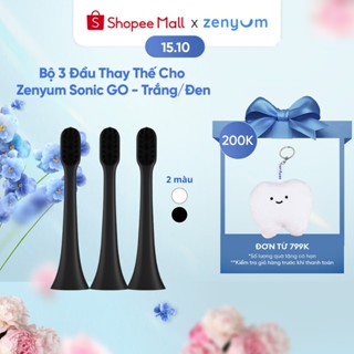 Bộ 3 Đầu Thay Thế Cho Bàn Chải Điện Zenyum Sonic GO - Trắng/Đen