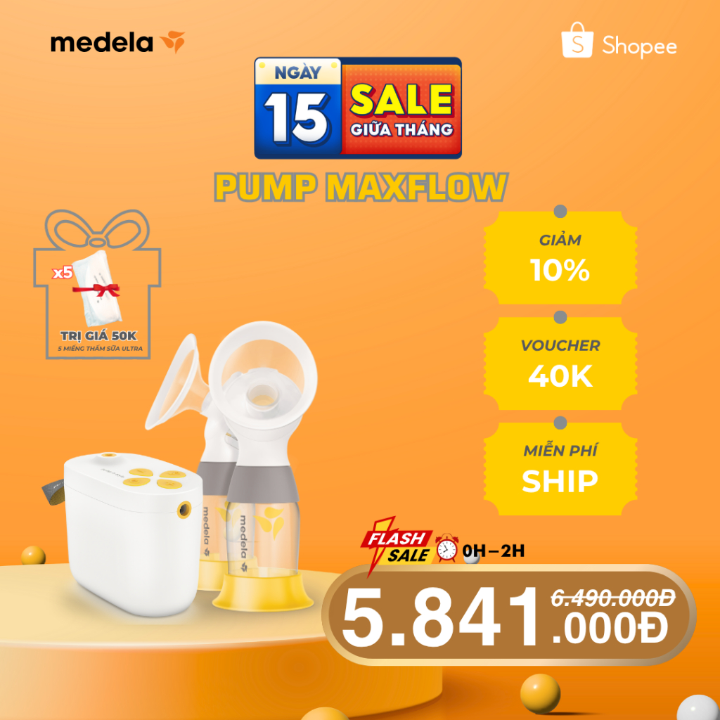 Máy hút sữa Medela Pump In Style MaxFlow | Máy hút sữa điện đôi có túi xách và bộ bảo quản lạnh.