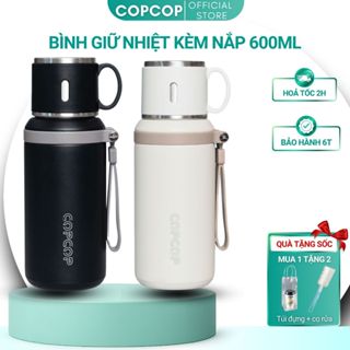 Bình giữ nhiệt tặng kèm nắp uống COPCOP, dung tích 600ml inox 316 an toàn chống han gỉ,giữ nhiệt 12h