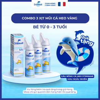 Combo 3 Xịt Mũi Cho Bé Sterimar Nose Hygiene Baby Cá Heo Vàng Nước Biển Pháp 50ml (0 tháng - 3 tuổi)