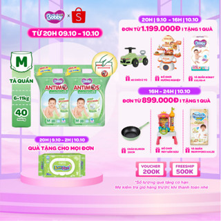 [MỚI] Combo 2 túi tã quần xua muỗi Bobby Antimos 20 miếng – Hàng rào Sả tự nhiên Bye Muỗi 8H - size M/L/XL/XXL
