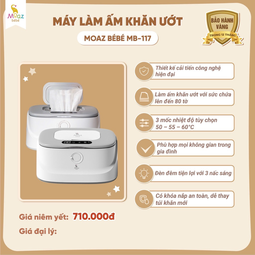 Máy làm ấm khăn ướt Moaz Bebe