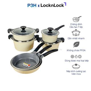 Nồi và chảo vân đá lock&lock dòng stone chống dính cao cấp lca6181d-ih lca6202d-ih lca6242d-ih lca6244d-ih