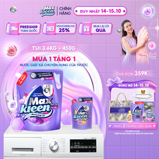 Combo Túi Nước Giặt Xả MaxKleen chuyên dụng Cửa Trước 3.6kg + Túi 450G mùi ngẫu nhiên