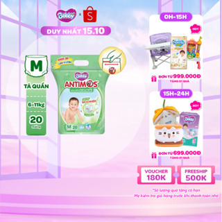 [MỚI] Túi tã quần xua muỗi Bobby Antimos 20 miếng – Hàng rào Sả tự nhiên Bye Muỗi 8H - size M/L/XL/XXL