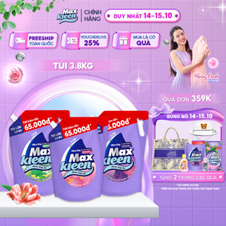 Túi Nước Giặt Xả MaxKleen 3.8kg Hương Nước hoa huyền diệu/ Hoa nắng/ Vườn sớm mai