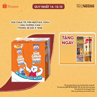 Sữa chua tổ yến Nestlé® Yogu Gấu HƯƠNG CAM (thùng 28 gói x 75ml)