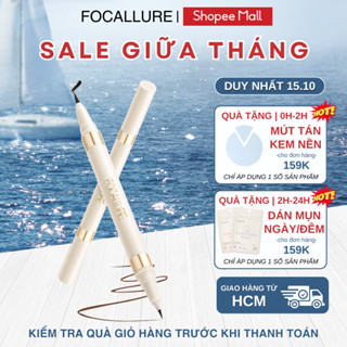 Bút Kẻ Mắt Dạng Lỏng FOCALLURE 2 Trong 1 Không Thấm Nước Hai Đầu Khô Nhanh Chống Lem Trôi 1.2g