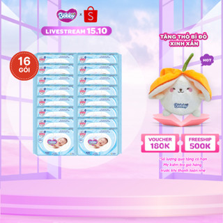 [KOL] Thùng 16 Gói Khăn ướt Bobby không mùi 100 miếng/gói (Xanh)