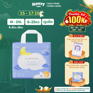 Tã Bỉm Quần ELPRAIRIE Air Wing Size M32/L28/XL25/XXL22 Hàn Quốc Siêu Mỏng, Thấm Hút Chống Tràn Cho Bé Từ 6-25Kg HAWAY