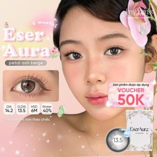 Kính áp tròng xám be PETAL ASH BEIGE dành cho mắt nhạy cảm chính hãng BST ESERAURA | Hsd 6 tháng | LENSFORGIRLSS