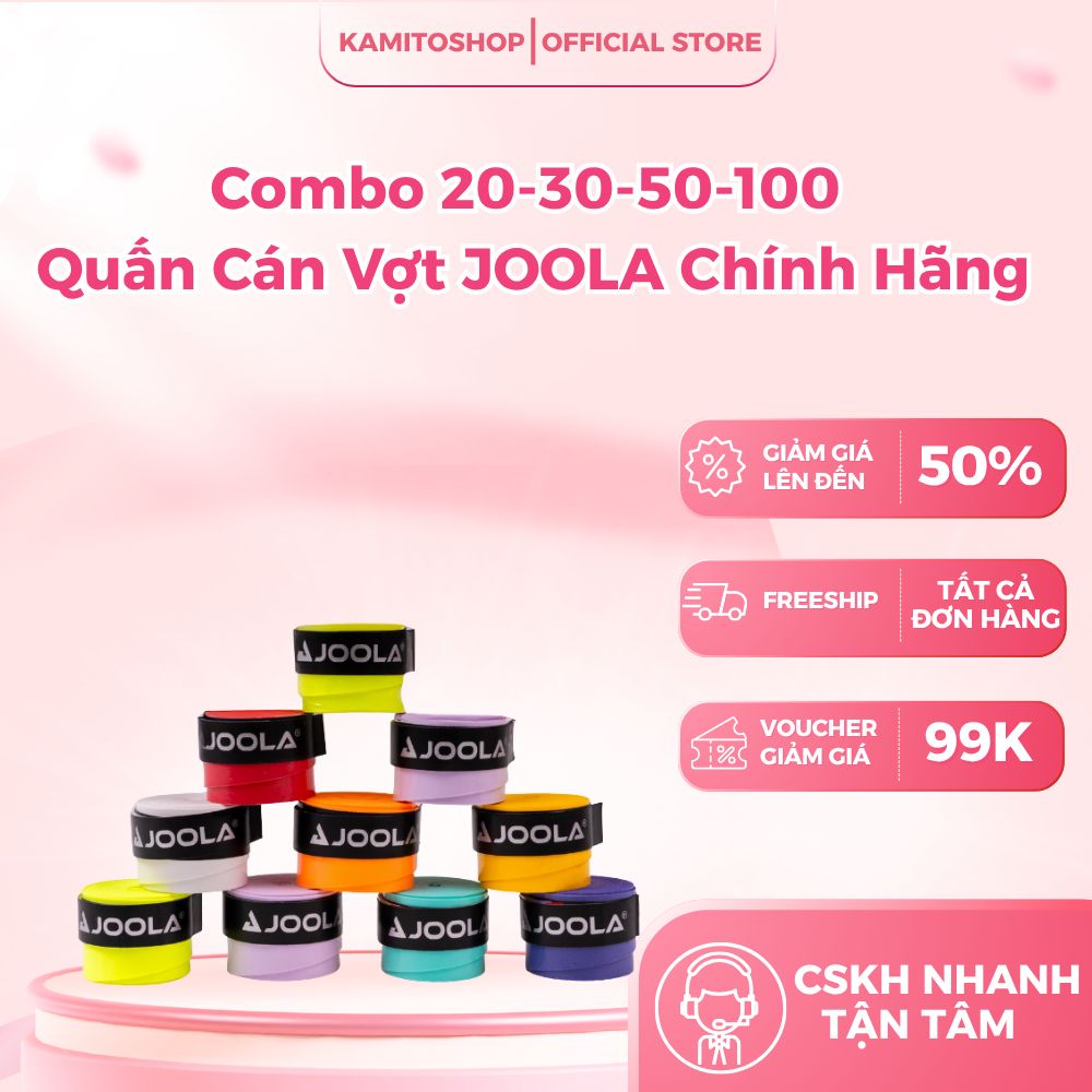Combo 20-30-50-100 Quấn Cán Vợt JOOLA Chính Hãng – Thấm Hút Mồ Hôi, Bám Tốt, Chống Trượt, Dễ Quấn