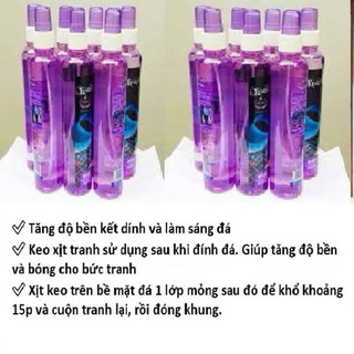 keo xịt nano phủ bóng hổ trợ trong làm tranh đính đá giúp đá bám chặc hơn