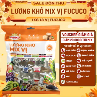 [13 VỊ MỚI] Lương Khô Mini Fucuco Túi 1kg 13 Vị Chính Hãng Bổ Sung Năng Lượng HSD 4/2026