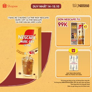 [TẶNG Bộ 3 muỗng cà phê inox NESCAFE] Nước cốt cà phê NESCAFÉ - CÀ PHÊ SỮA ĐÁ (hộp 5 gói)