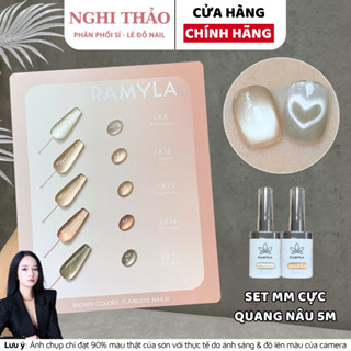 Set sơn gel mắt mèo cực quang nâu RAMYLA 5 màu Nghi Thảo Nails