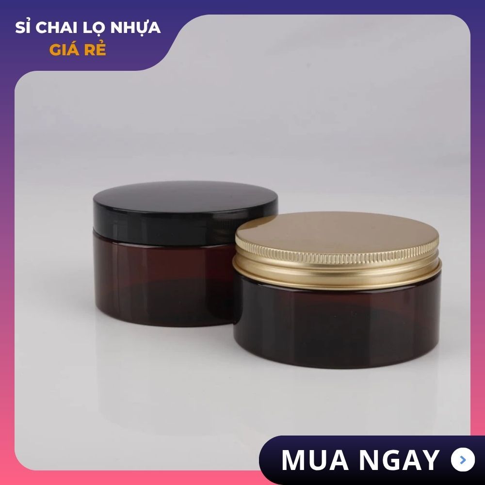 Hũ Nhựa Pet Nâu 100G – 500G Có Lót - Hủ Nhựa Chiết Mỹ Phẩm, Thực Phẩm, Đồ Khô, Bột, Ngũ Cốc Giá Sỉ