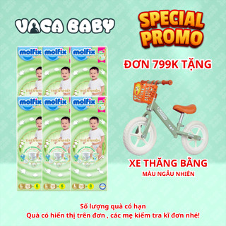   TẶNG XE CHÒI  Combo 6 gói tã bỉm Quần Molfix thiên nhiên Pant Jumbo đủ size M40+6  L36+6  XL32+6  XXL28+6 miếng 