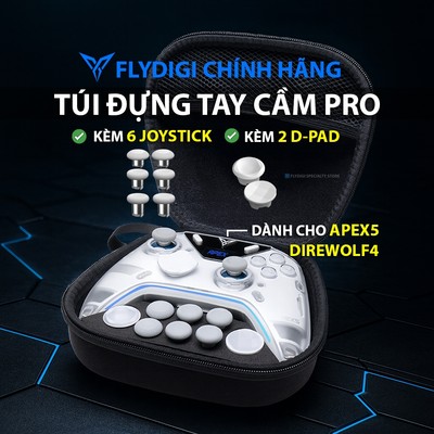 [Chính Hãng] Túi Đựng Tay Cầm Pro dành cho Flydigi Apex 5 / Direwolf 4 | Kèm 6 Joystick thây đổi và 2 D-pad thây đổi