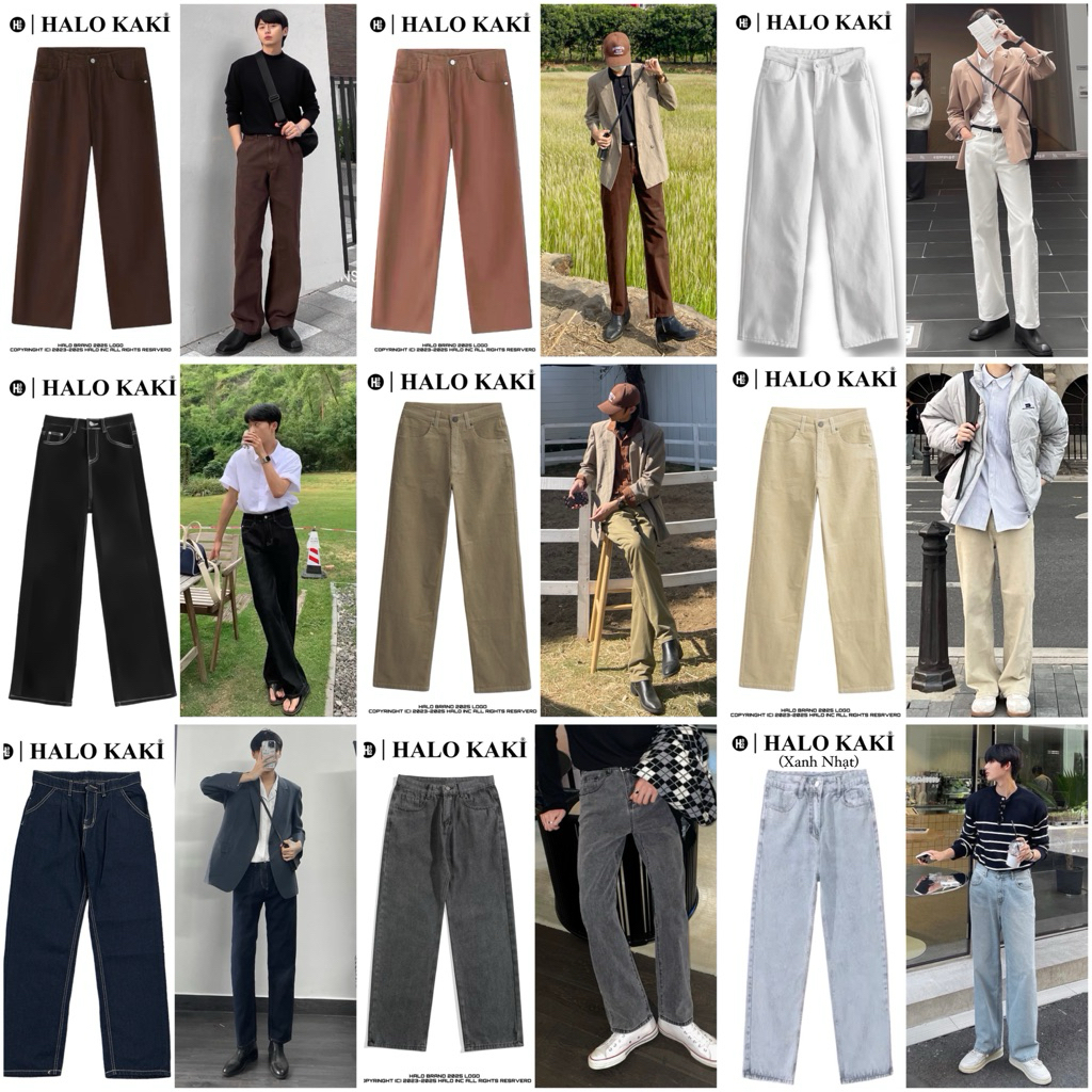 [FULL MÀU] QUẦN JEANS TRẮNG/ĐEN BAGGY TRƠN  (VẢI CAO CẤP) - FORM BAGGY SUÔNG ỐNG RỘNG BASIC NAM NỮ HALO KAKI | BigBuy360 - bigbuy360.vn