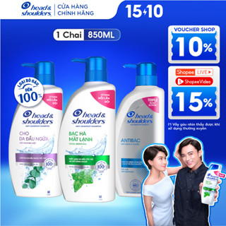 Dầu Gội Sạch Gàu HEAD & SHOULDERS Bạc Hà/ Giảm Ngứa Da Đầu/ Hương Chanh/ Sạch Sâu/ Làm Sạch Vi Khuẩn Chai 850ML