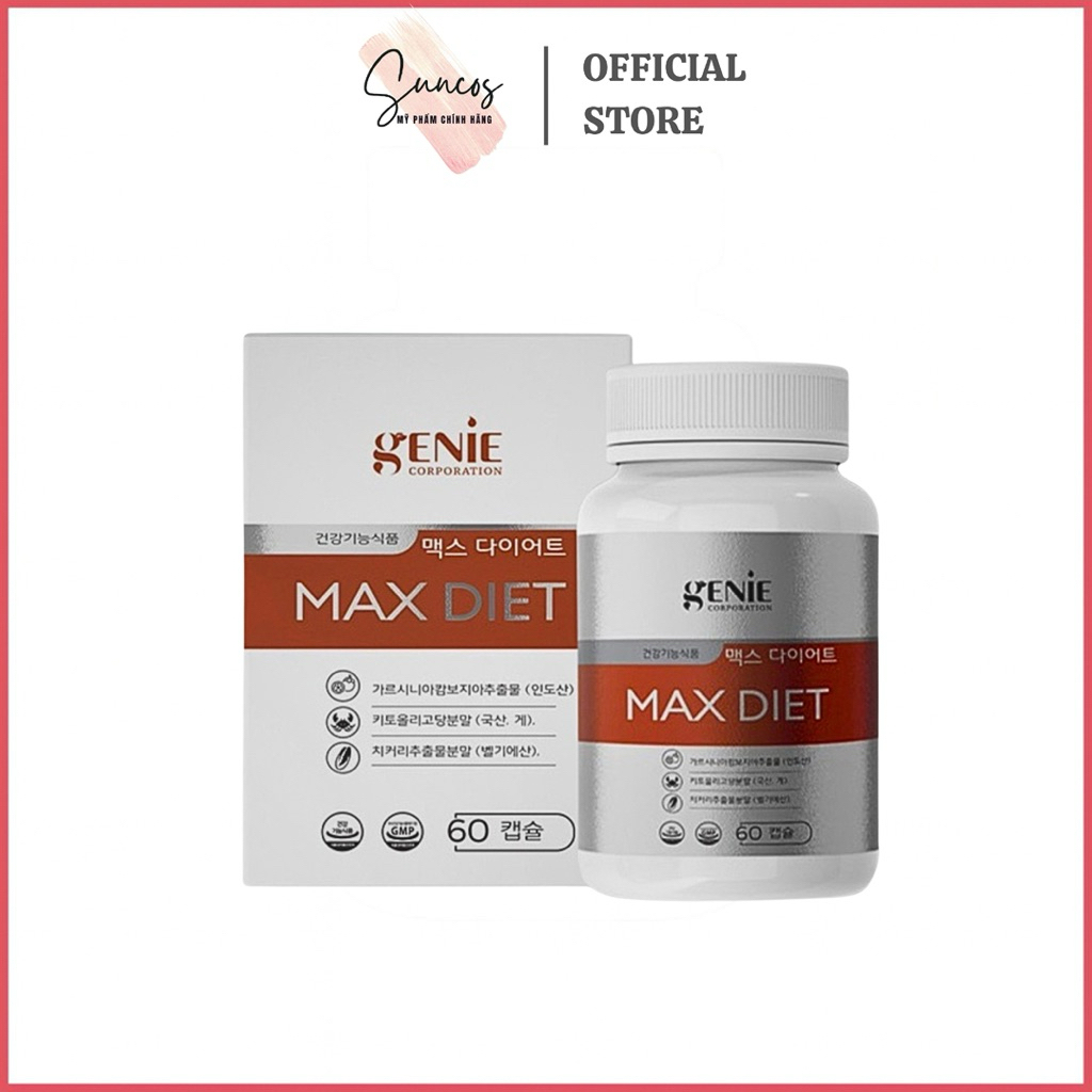 Thực phẩm bảo vệ sức khỏe viên uống Max Diet Genie hỗ trợ giảm cân - Suncos