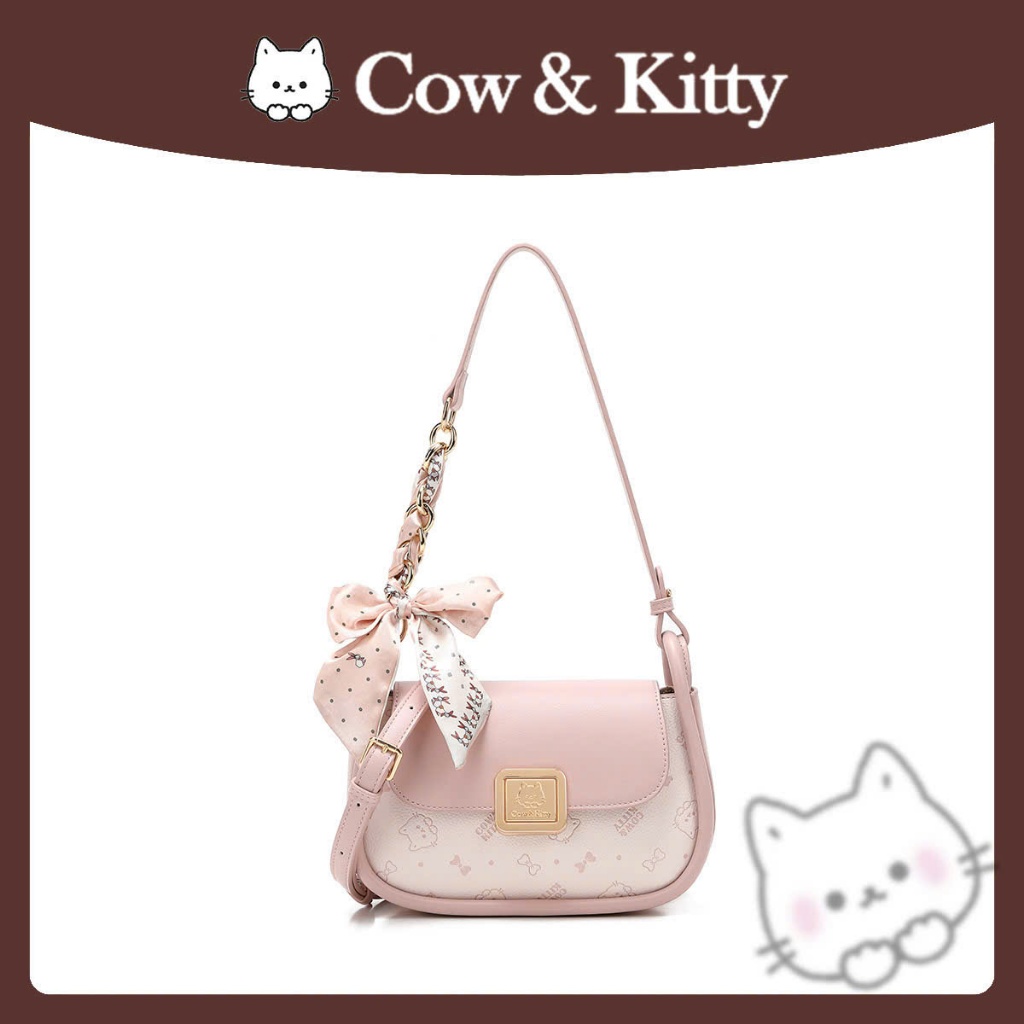 [HÀNG CHÍNH HÃNG FULL BOX ]Túi kẹp nách Cow& Kitty size 24cm phối nơ mẫu mới 2025 siêu xinh