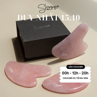 Đá Massage Guasha Thạch Anh Hồng Thiên Nhiên SHIMMER SILVER
