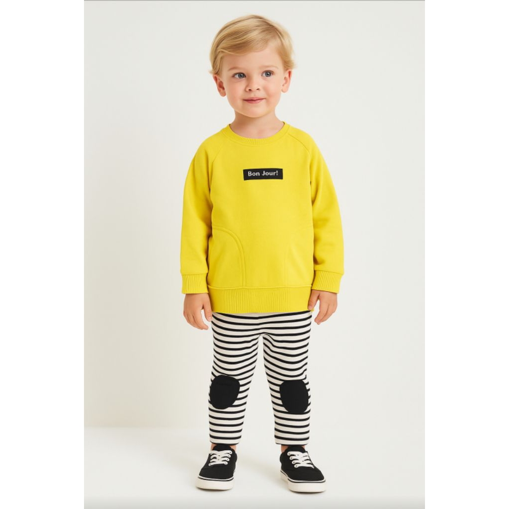 (Sz 90,100,120)- Bộ Agabang phối quần legging kẻ vá gối