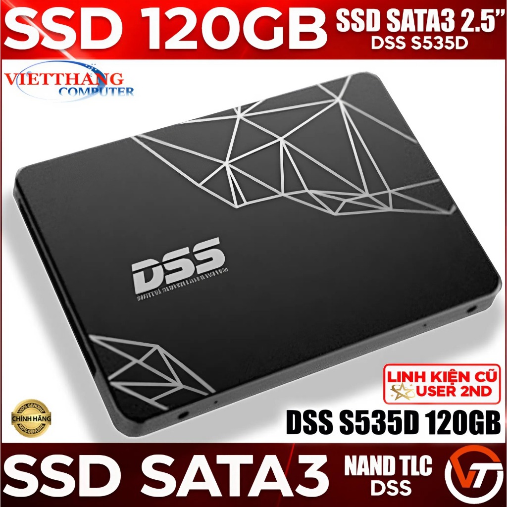 Ổ cứng SSD DSS S535D 120GB SATA III Vỏ kim loại SSD Cũ đã qua sử dụng ( Cũ - 2nd )