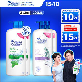 Combo 2 Dầu Gội Sạch Gàu HEAD & SHOULDERS Bạc Hà Mát Lạnh/ Giảm Ngứa Da Đầu - Chai 1200ML x2