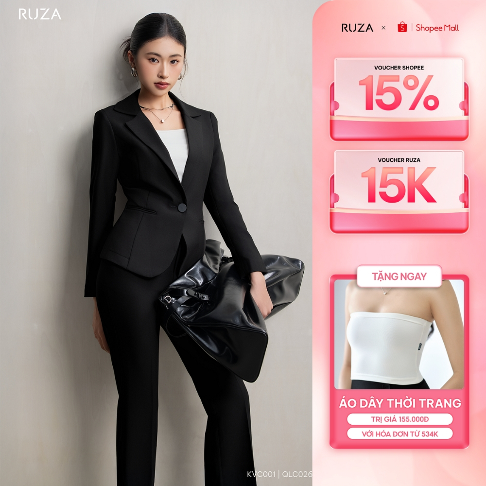Áo vest nữ RUZA lụa lạnh dày dặn tay dài  văn phòng công sở KVC014 KVC015
