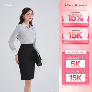 Áo sơ mi nữ RUZA kate tay dài thanh lịch thời trang công sở văn phòng AD 3040