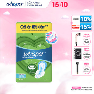 Băng Vệ Sinh WHISPER Ultra Siêu Mỏng Cho Ngày Nhiều 28 CM - Gói 32 Miếng