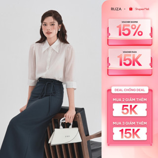 Áo sơ mi nữ RUZA tay lỡ thiết kế thời trang thanh lịch sang trọng ALB087
