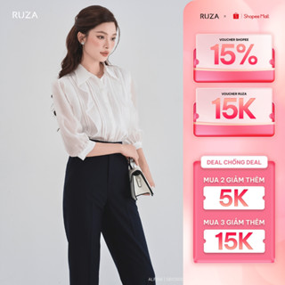 Áo sơ mi nữ RUZA tay lỡ thiết kế thời trang thanh lịch sang trọng ALF156