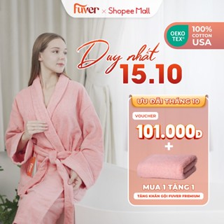 Áo choàng tắm nam nữ cao cấp Fuver Premium 1000gr 100% Cotton USA, Kháng khuẩn, Thấm Hút vượt trội và nhanh khô