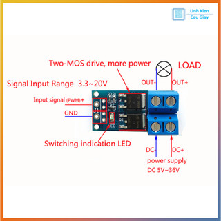 Module Công Tắc MOSFET Kép 15A (2 Kênh) PWM
