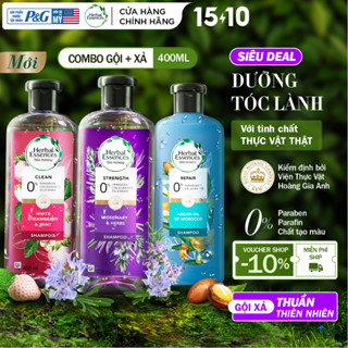 Combo 2 Dầu Gội Xả Thiên Nhiên HERBAL ESSENCES Tinh Chất Thực Vật Thật Chắc Khỏe/ Phục Hồi Hư Tổn/ Sạch Sâu Chai 400ML