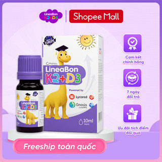 LineaBon vitamin D3 K2 10ml - Hỗ trợ hấp thu canxi cho trẻ [Lọ 10ml]