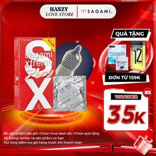  Bao cao su Sagami Feel Long Nhật Bản  bcs gai nhỏ,không mùi,siêu mỏng,kéo dài thời gian-Hộp 10 cái 