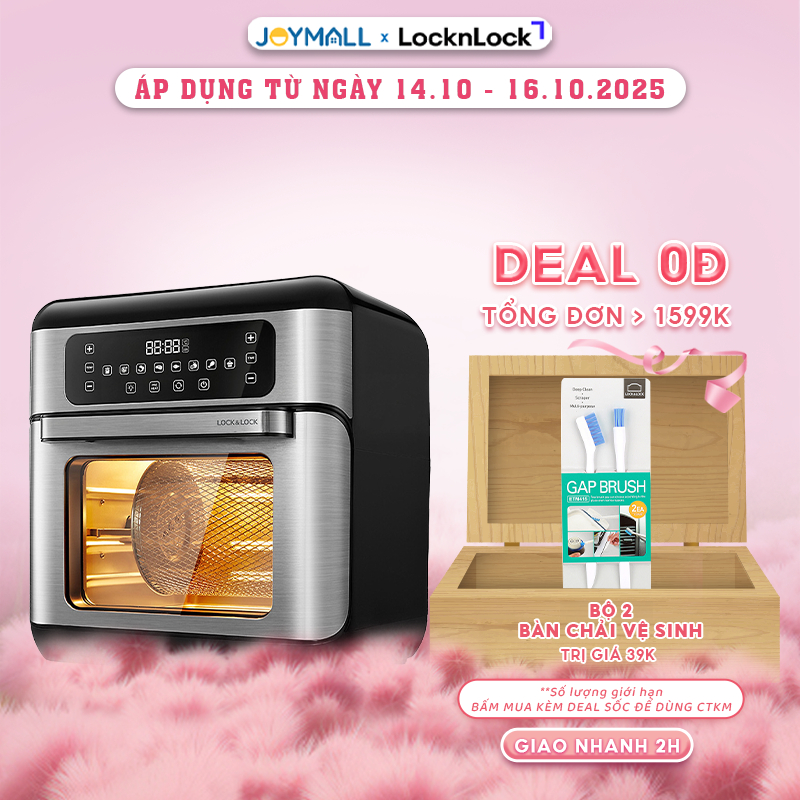Lò nướng, chiên, sấy không dầu LocknLock Air Fryer Oven EJF291BLK 10L- Hàng chính hãng - JoyMall