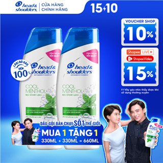 Mua 1 Tặng 1 - Dầu Gội Sạch Gàu HEAD & SHOULDERS Bạc Hà/ Giảm Ngứa Da Đầu Chai 330ml x 2