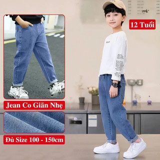  Quần Jean Bé Trai Co Giãn Nhẹ Thoải Mái ,Quần Bò Phong Cách Dáng Jogger Và Baggy CHO BÉ TRAI 