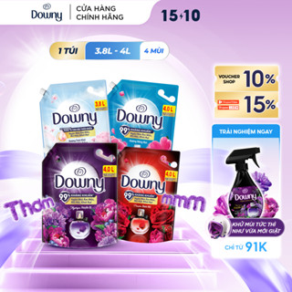 Nước Xả Vải DOWNY Hương Nước Hoa Cao Cấp/ Chống Khuẩn Hương Đam Mê/ Huyền Bí/ Nắng Mai Túi 3.8L-4L
