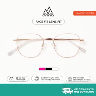 Gọng kính mắt thời trang ANNA nam nữ dáng tròn chất liệu titan cao cấp LH-1013