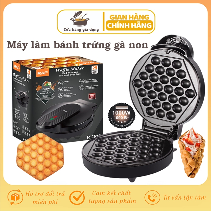 Máy làm bánh trúng gà non, nướng bánh gà non khuôn 30 viên RAF 1000W nóng đều 2 mặt [BH 12 Tháng]